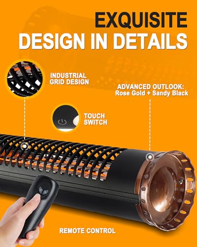 Star Patio Electric Patio Heater, Hanging Heaters, Ceiling Outdoor Heater, 750/1500W Infrared Heaters with Cylinder Shape, Sectional & Silent Heating, IP54 Waterproof, STP2566-RMLED-CN2025 - Image 3