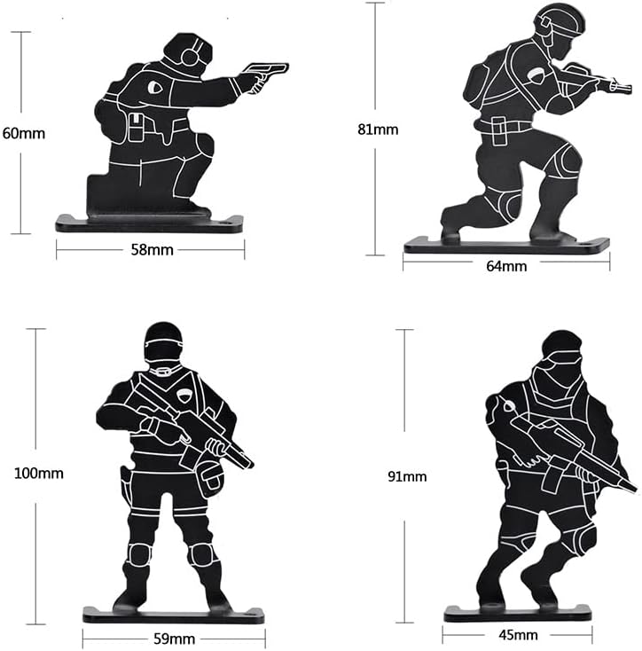Outdoor BB Gun Airsoft Paintball Shooting Training Plate Tactical Metal 4 PCS Target