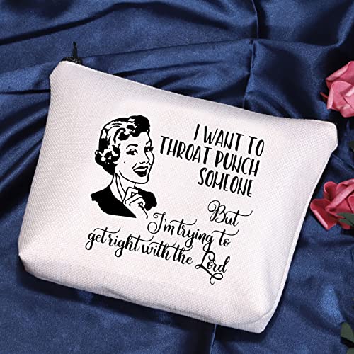POFULL Housewife Gift Sarcastic Vintage Housewife Cosmetic Bag3