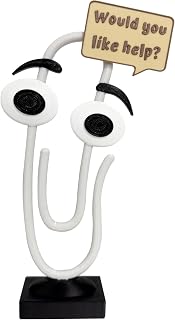 Desk Toy with Text Sign - Personalized Retro Paperclip Figure, Funny Office Decor Coworker Gag Gift for Desk Accessories