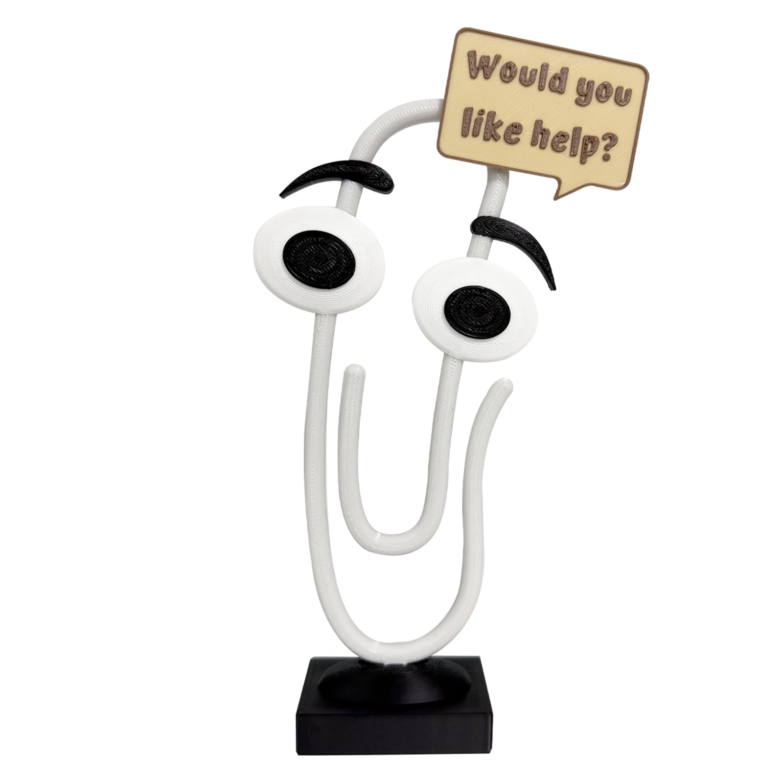 Desk Toy with Text Sign - Personalized Retro Paperclip Figure, Funny Office Decor Coworker Gag Gift for Desk Accessories