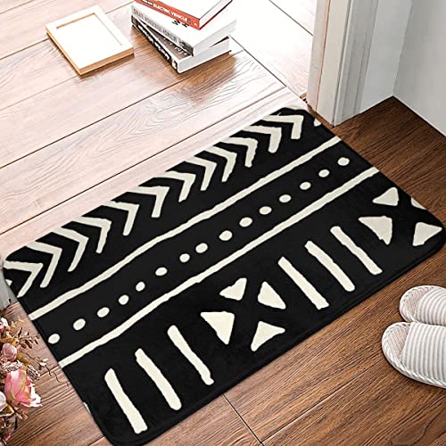 Ofz LIJUNMAIYIFU 3D Indoor Printed Mat Bath Rugs African Mud Cloth Black And White Polyester Non-Slip Doormat Bath Mats cover