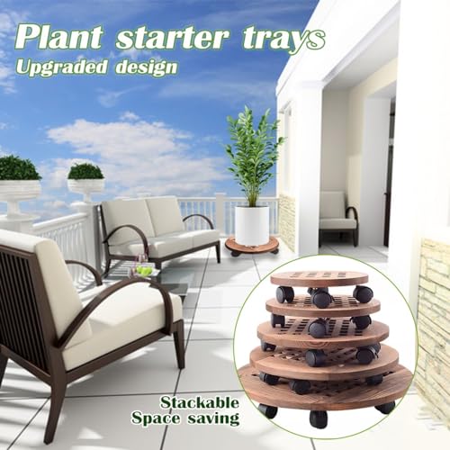Support à roulettes pour jardinière évitant la fatigue du dos - 3