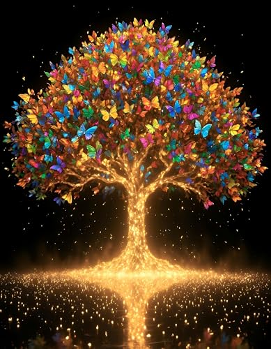 Diamond Painting Baum des Lebens 5D, Diamond Painting Erwachsene set, Diamant Painting Bilder Kinder, DIY Kunst und Handwerk, Diamantmalerei Lebensbaum Bild als Wanddekoration & Geschenk (30x40cm)