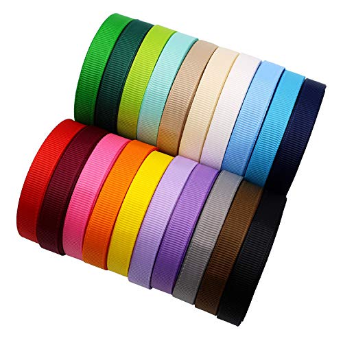3/8 Inches Grosgrain Ribbons Fabric Ribbons, 20 Colors*2 Yards Each Total 40 Yards, Boutique Ribbons For Gifts Wrapping, Diy Bow Hair Accessories #TOP2