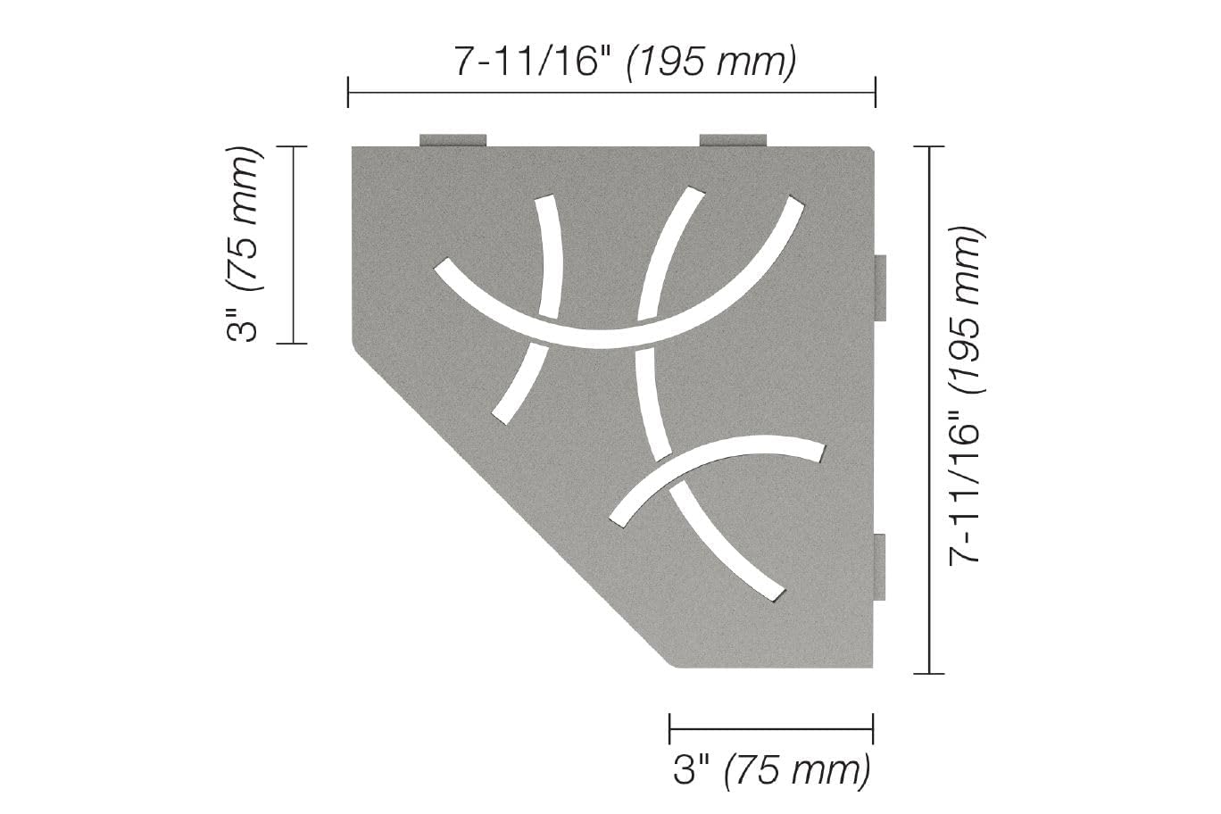 Schlüter SHELF-E-S2 Curve Steingrau