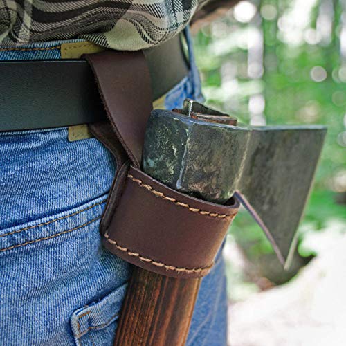 Leather Axe Hatchet Holder Holster With Belt Loop, Stitched Tool Sheath Handmade #TOP7