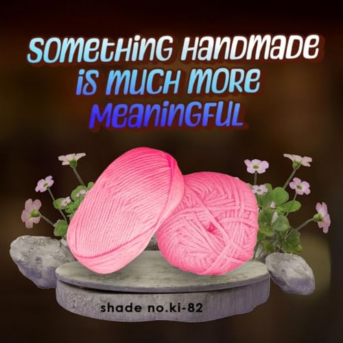 Image of VCR Cherry Pink Yarn, 100 Grams Hank, 190 Meters Length, Acrylic Ball for Crochet and Knitting, Soft Crosia Threads, Pack of 1 Yarn, Suitable for DIY Crafts