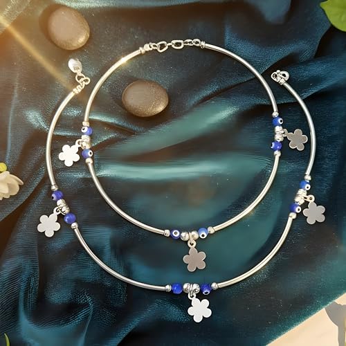 Image of Parasmoni Silver Flexible Anklet with Certificate of Authenticity | Trendy Women's Jewelry | 6-Month Warranty