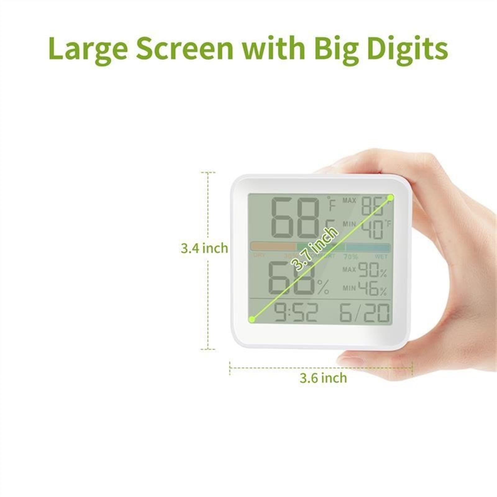 Termómetro Digital LCD for Interiores, higrómetro, medidor de Temperatura y Humedad, Sensor for el hogar