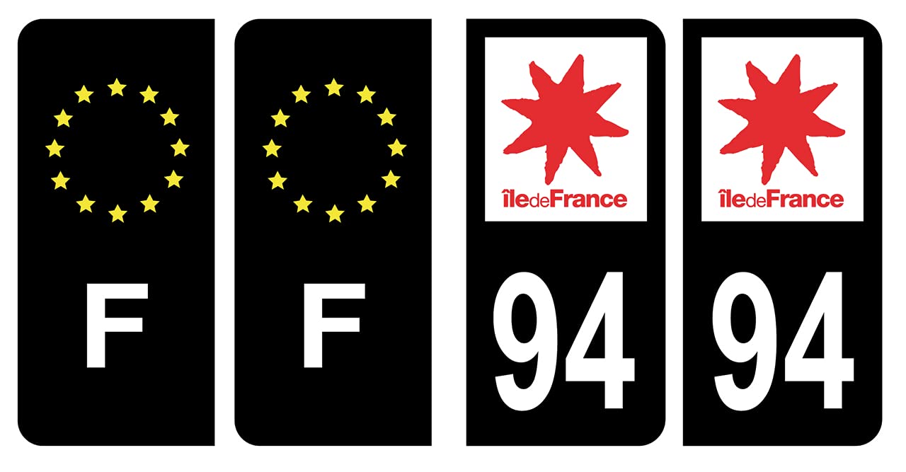 Autocollant Plaque Immatriculation - Département 94 Val De Marne