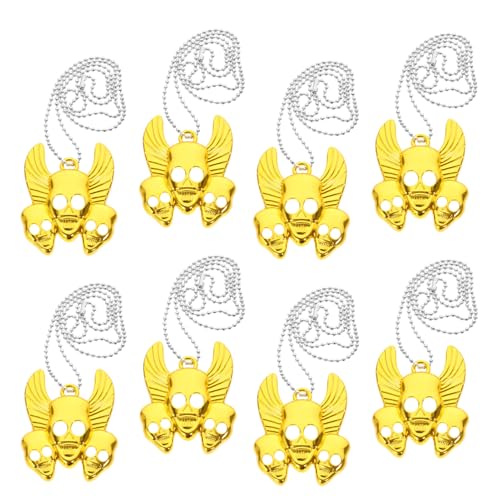 Collier tête de mort gothique avec pendentifs détaillés et chaînes robustes x8