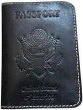 Passport Holder 100% Real Leather Cover Wallet Travel Essentials Leather Travel Wallet Rfid Blocking Case Vacation Travel Must Haves Travel Accessories for Men Women (Black)