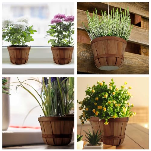 Marsui MARSUI-103 16 Pcs 7.5 X 5.9 Inch Round Wooden Basket Wood Fruit Buckets thumb #6