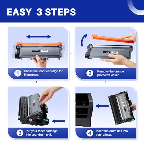TN660 Toner Cartridge Replacement for Brother TN660 TN-660 TN630 TN-630 Black Compatible with HL-L2300D HL-L2340DW HL-L2380DW DCP-L2520DW DCP-L2540DW MFC-L2720DW MFC-L2700DW (Black, 2 Combo Pack) by colorfly - Image 5