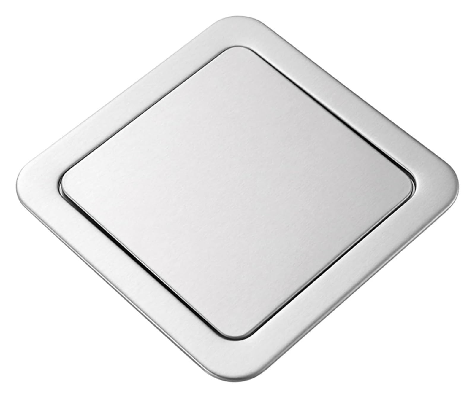 Built-in Countertop Trash Bin Lid， Countertop Trash Bin Lid, Stainless Steel Flap Cover Waste Chute(Lid+bucket)