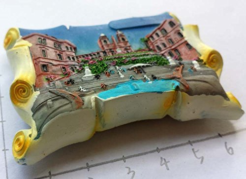 Magnete Frigorifero 3D Roma - Fontana Della Barcaccia - Souvenir Da Viaggio Fatto A Mano In Poliresina - Calamita Decorativa 5,5x7 Cm - 4