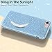 MATEPROX Compatible with iPhone Se 2022 case, SE 2020 case, iPhone 8 case, 7 Glitter Bling Sparkle Cute Girls Women Protective Cover for Phone 7/8/SE(Blue)