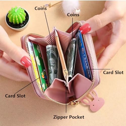 Women's Short Wallet - Cute Cartoon Bear Coin Purse with Zipper, Compact Credit Card Holder, Small Wallet for Cash & Cards4