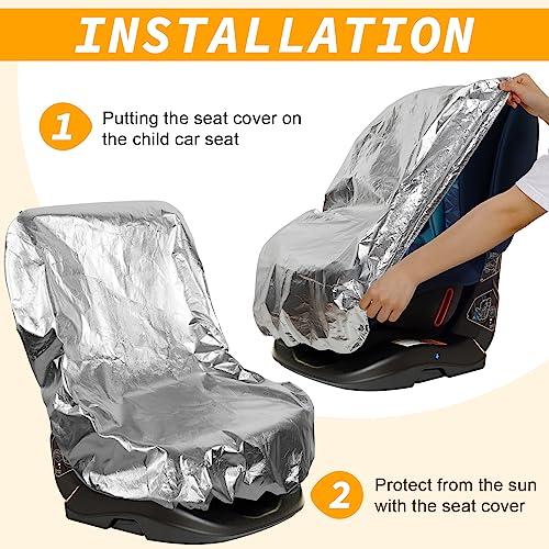 image for BBTO 2 Pcs Car Seat Sun Shade Covers Baby Car Seat Coolers Protector R