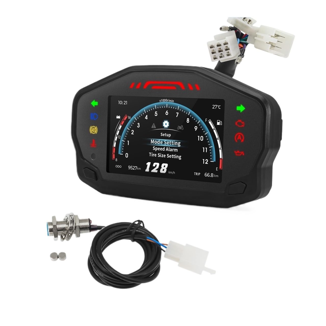 Moto Contachilometri Contachilometri Universale Per Moto Contachilometri Digitale Pannello Strumenti Motore Con Cruscotto Livello Olio Chilometraggio Per 2/4 Cilindri