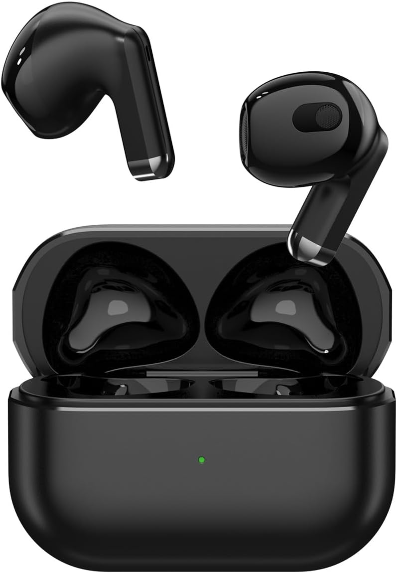X25 Wireless Earbuds, Semi-in-Ear Headphones, Super Bass Sound Earphone, Bluetooth 5.3 with Microphone, Hands-Free Call, 50H Standby time, Auto Pairing for Apple AirPods