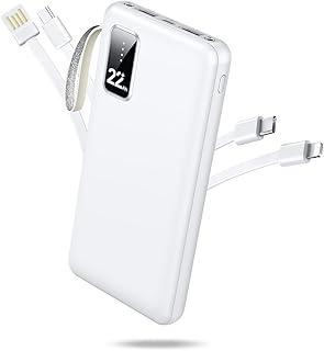 モバイルバッテリー 大容量 急速充電 【充電の達人・22800mAh・4つのケーブル内蔵】 最大2.4A出力 軽量 小型 5台同時充電可 携帯充電器 LED残量表示 スマホ充電器 コンパクト 持ち運び便利 機内持込可 旅行/出張/アウトドア/停...