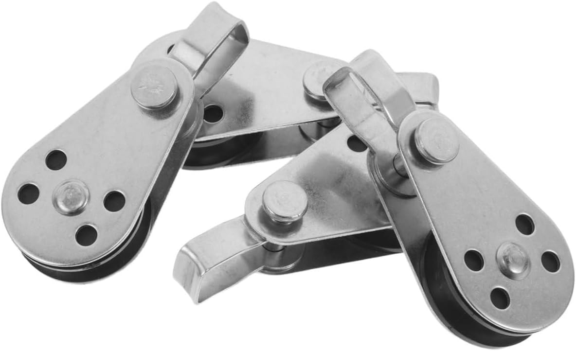 GALPADA 4pcs Stainless Steel Sailing Pulley Blocks Rope Pulley Wheel Heavy Duty Swivel for Kayak Boating and Outdoor Sailing Hardware