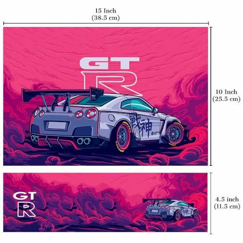 Image of Full Laptop Skin Stickers Bubble-Free Sticker for Laptops Upto 15.6 inch Compatible with Apple /Dell /HP /Lenovo /Sony (Dustproof|Waterproof|Scratchproof|Reusable) V1 Nissan GTR FL