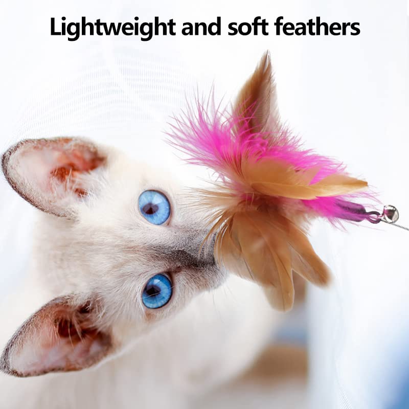Kattenteaser Met Verstelbare Siliconen Halsband – Veer En Bel, Interactief Speelgoed Voor Binnenkatten, Geschikt Voor Alle Leeftijden