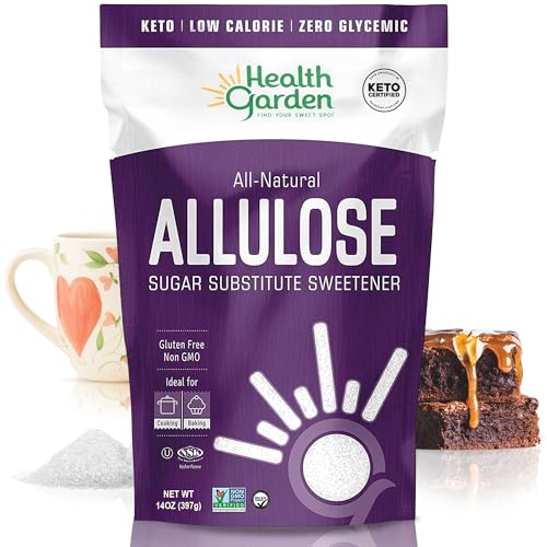 Health Garden Allulose Sweetener - Gluten and Sugar Free - Zero Net Carb - Non GMO - Kosher - Keto Friendly (14 OZ)