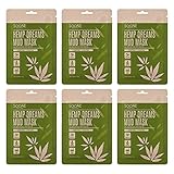 Soo'AE Hemp Dreams Mud Mask [6 Count] 100% Natural Hemp Seed Oil, Best Clarifying & Hydrating, Wash Off Mask with Hemp Seed Oil & Kaolin Mud, Premium Quality, Self Home Spa Care, Value 6 Pack