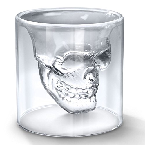 hehilark Alcohol Glass Skull Skull Head Shape Wine Bottle Of Vodka/Whisky Glass Great Gift For Men Women Alcohol Beer Glass Clear, 25ML
