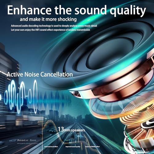 Image of Wireless Earbuds with Active Noise Cancellation,40H Playtime,Bluetooth 5.3 Headphones,Hi-Fi Stereo Sound IPX7 Waterproof (Cloud White)
