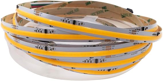 COB Running Water Flowing Chasing 5M LED Strip Lights WS2811 24V Horse Race Sequential LED Ribbon with 3Key RF Controler+24V 100W Power (Warm White 3000K) [Energy Class E]