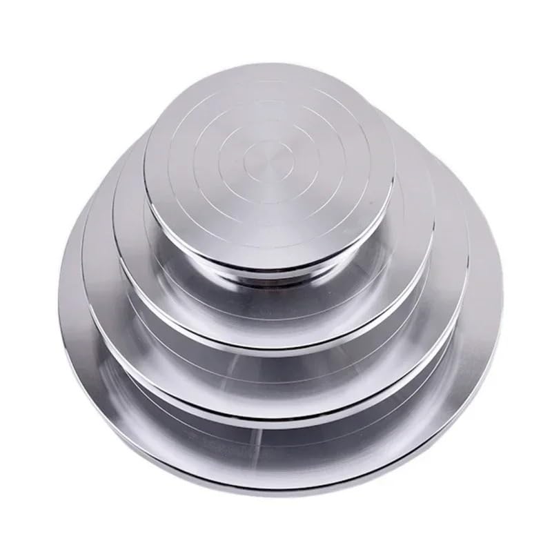 Töpferscheibe,Drehscheibe Töpfern Doppelseitige Verwendung Aluminiumlegierung Drehteller Keramik Ton rotierende Töpferscheibe(25CMX15CM)