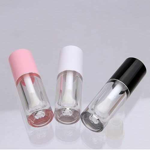 Miniatura 7 de COSIDEA 50pcs blanco vacío 0.2 fl oz grande doe pie varita brillo labios tubos redondos gruesos lipgloss tubos contenedores al por mayor con varita