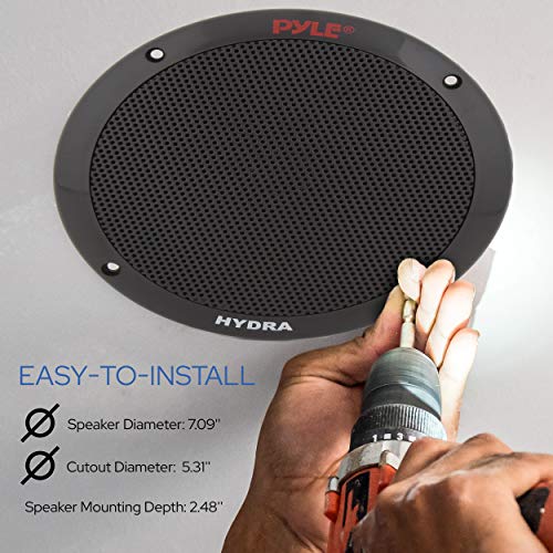 Image of Pyle 6.5 Inch Dual Marine Speakers-2 Way Waterproof & Weather Resistant Outdoor Audio Stereo System with 400 Watt Power,Polypropylene Cone & Butyl Rubber Surround-1 Pair-PLMR605W (Black) (Pack of 12)