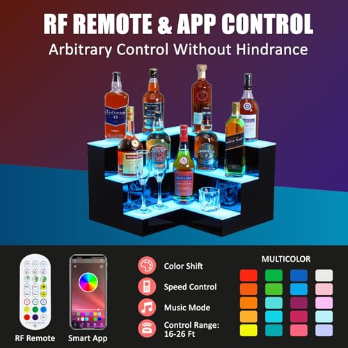 Wall-Mounted 3-20" Display with Remote Control - Dynamic LED Lighting, Multifunctional Display, Quality Materials, Mobile Phone Connectivity