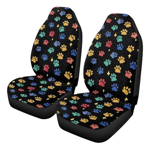 Housse de sièges auto 52x138cm motif patte de chien colorée pour voiture et camionnette