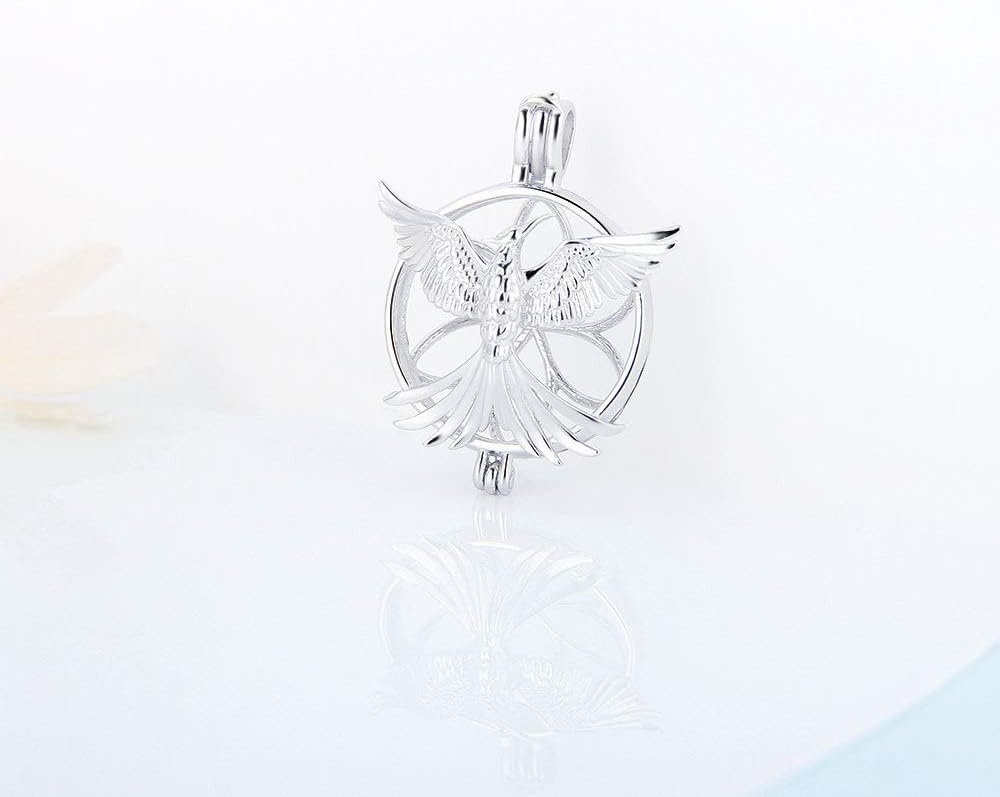 925 Sterling Silver Phoenix Cage Pendants Crafting Charm for DIY Necklace Bracelet Jewelry Making - Image 2