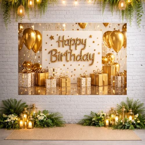 Image of Happy Birthday Theme Backdrop Banner 5x7 ft - Digital Print Cloth Background, Reusable Birthday Party Wall Decoration for Girls, Photo Booth & Stage Decor (BD 20)