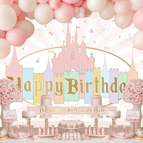 Fondo para fiesta Castillo de Princesa 1.5x0.9 m rosa miniatura 2