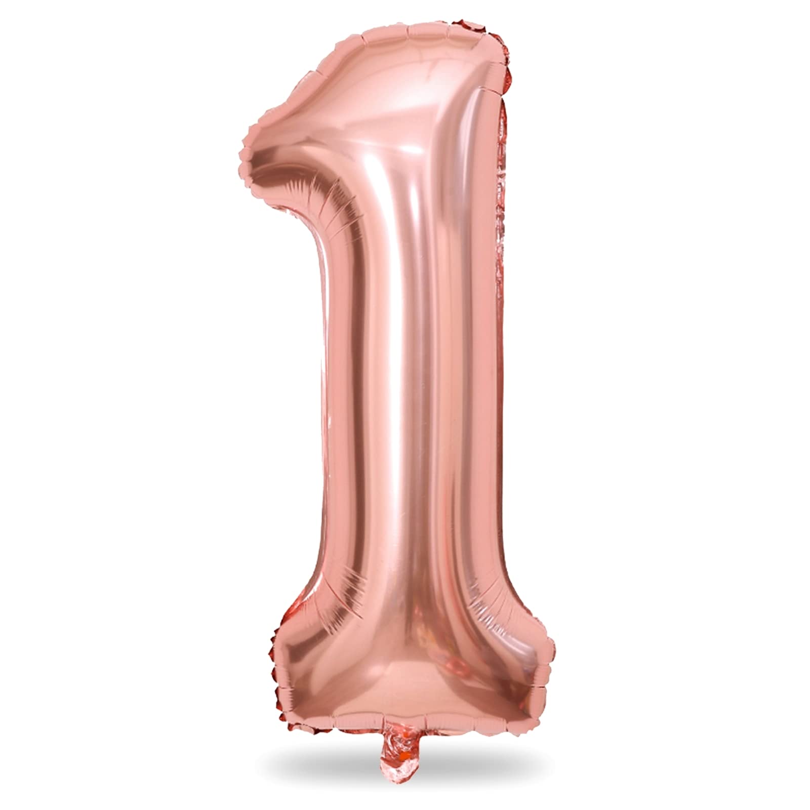Rose Gold 1 Balloons, 40 Inch Giant Helium Foil Number 0-9 for Girls, Self Inflating Digit 1st Birthday Balloon for Women Anniversary Baby Shower New Year Engagement Party Decorations Supplies — image 1