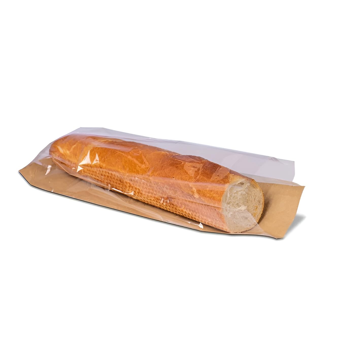 BAG-IT Brown Film Fronted Paper Sandwich Bakery Food Display Bags 4" x 6" x 14" / 100mm x 150mm x 350mm - (Pack of 500) Ideal for Cakes, Sweets, Sandwiches & More