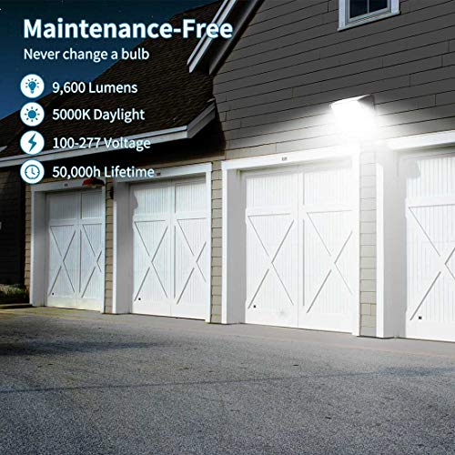 Xbuyee 80W Led Wall Pack With Photocell, 120Lm/W 5000K Daylight 100-277V Ip65, Dusk To Dawn Outdoor Lighting Fixture Commercial Grade Led Wall Lights, Power Selectable 40W/60W/80W #TOP5