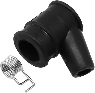 Black Rubber Spark Boot Cover with Spring, 5mm Ignition Cap Replacement for Mower and Blower, Garden Tool For Spare Part Accessory