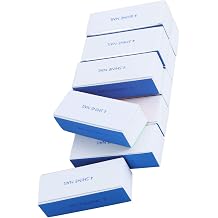 inksky 4-way Manicure Buffer Nail Shiner Sponge Nail File with Brushed Fabric Building Blocks - 10 pcs
