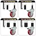 Finnhomy 4 Inch Prep Table Caster Wheels Set of 4 Heavy duty Expanding Stem Casters Fit 7/8