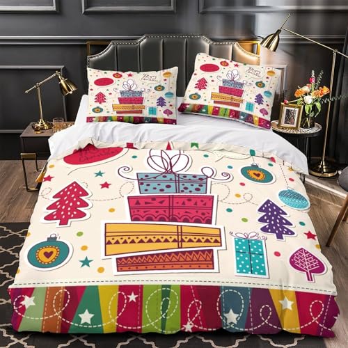 Housse de couette Noël 135x200 microhypoallergénique festif